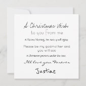 Carte Marraine de Noël Proposition Petit Lutin (Dos)