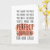 Carte marrante marraine / parrain / parrain / parrain (Fleur jaune)