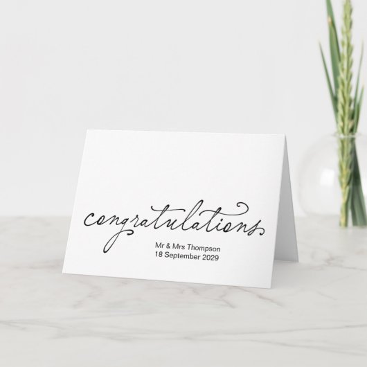 Carte Marriage Congratulations Bride Groom Wedding Day (Devant)
