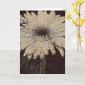 carte marron couleur marron qui pense à vous (Fleur jaune)