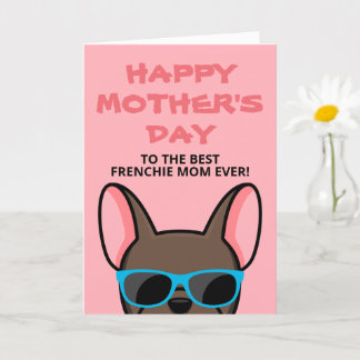 Carte Marron de Fête des Mères Frenchie pour Bulld