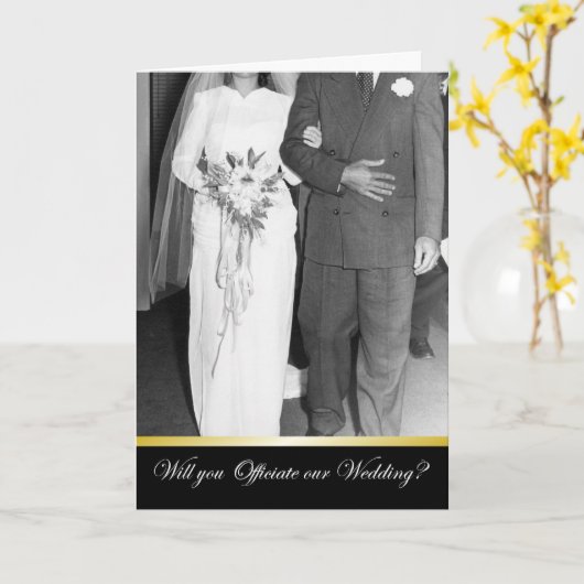 Carte Marry us - Be my Officiant ? (Fleur jaune)