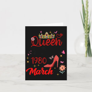 Carte mars 1980 anniversaire cette reine est née en mars