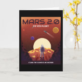 CARTE MARS 2.0 ROUGE PLANET RETRO SPACE POSTER (Fleur jaune)