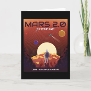 CARTE MARS 2.0 ROUGE PLANET RETRO SPACE POSTER