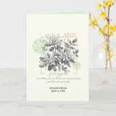 Carte Mars à avril Fleur de naissance Personnalisé Anniv (Fleur jaune)