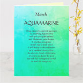 Carte Mars Anniversaire Birthstone Aquamarine Salutation (Fleur jaune)