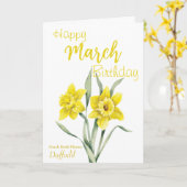 Carte Mars Anniversaire Daffodique Fleur de naissance (Fleur jaune)