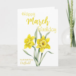 Carte Mars Anniversaire Daffodique Fleur de naissance