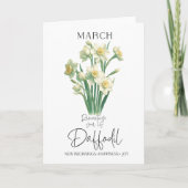Carte Mars Anniversaire Mois de naissance Daffodique de  (Devant)
