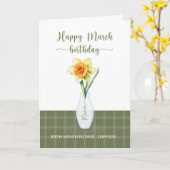 Carte Mars Anniversaire Mois de naissance Daffodique de  (Fleur jaune)