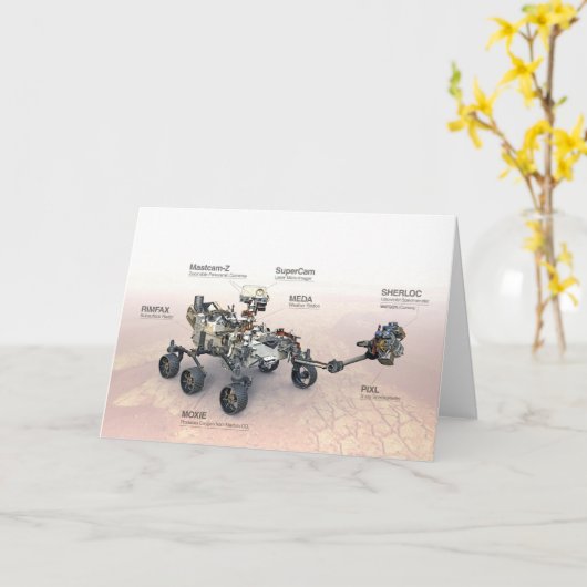 Carte Mars La Persévérance Rover Avec Instruments (Fleur jaune)