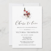 Carte Marsala rose Floral Vin Dégustation Fête des marié (Devant)