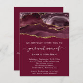 Carte Marsala Rouge or Burgundy Parties scintillant fron (Devant / Derrière)