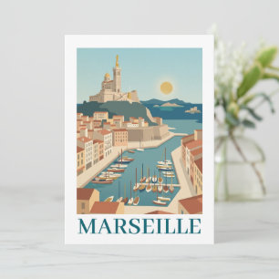 Carte Marseille France Voyage Minimaliste Vintage