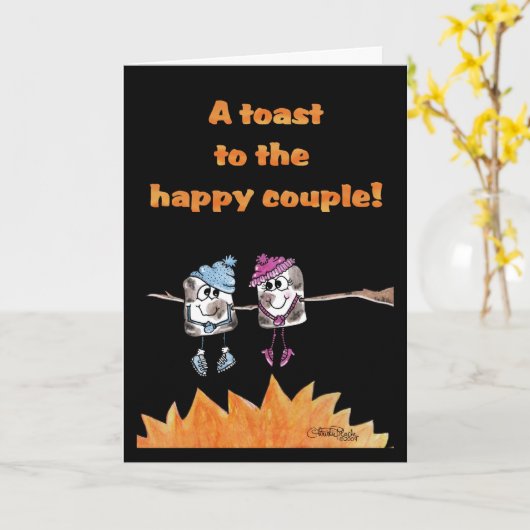 Carte Marshmallows grillés (Fleur jaune)