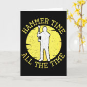 Carte Marteau Temps Tout Le Temps Drôle Construction Gér (Fleur jaune)