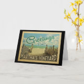 Carte Martha's Vineyard Beach Vintage voyage (Fleur jaune)