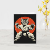 Carte Martial Arts Cat Karate Judo Japanese Flag Funny J (Fleur jaune)