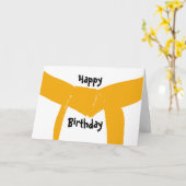 Carte Martial Arts Orange Belt Anniversaire (Fleur jaune)