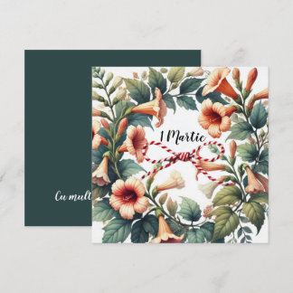 Carte Martie 1 personnalisable avec couronne fleur