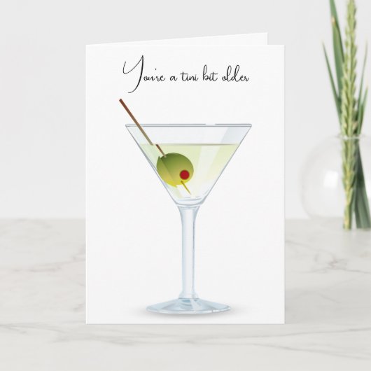 Carte Martini Anniversaire Sur Blanc (Devant)