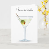 Carte Martini Anniversaire Sur Blanc (Fleur jaune)