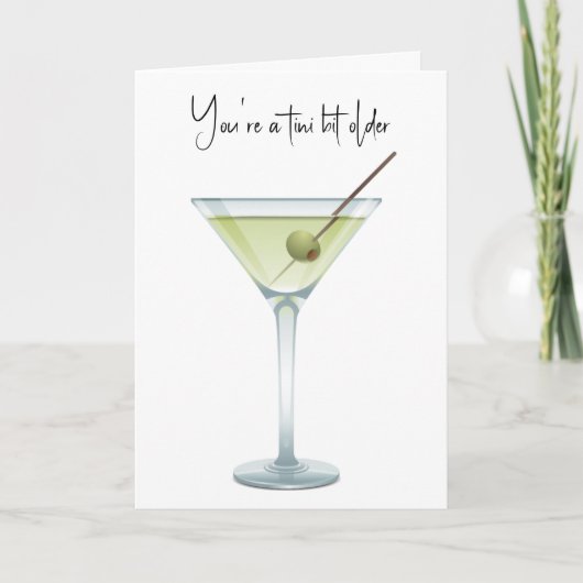 Carte Martini Anniversaire Sur Blanc (Devant)