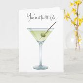 Carte Martini Anniversaire Sur Blanc (Fleur jaune)
