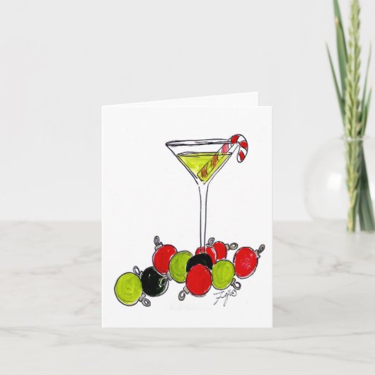 Carte Martini Bâton de Noël (Devant)