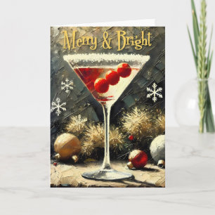 Carte Martini de Noël Triple Cranberry Rétro 50
