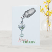 Carte martini et vacances ski (Fleur jaune)