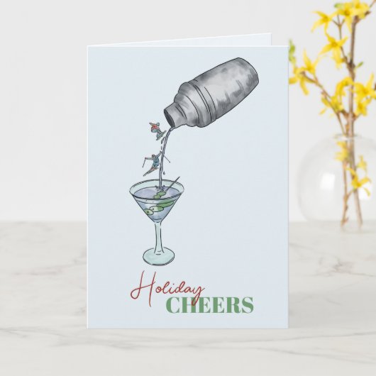 Carte martini et vacances ski (Fleur jaune)