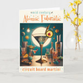 Carte Martini futuriste à circuit imprimé atomique (Fleur jaune)