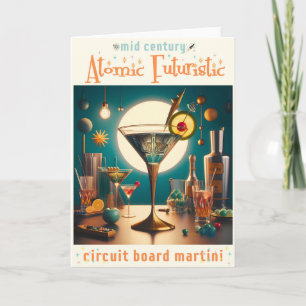 Carte Martini futuriste à circuit imprimé atomique