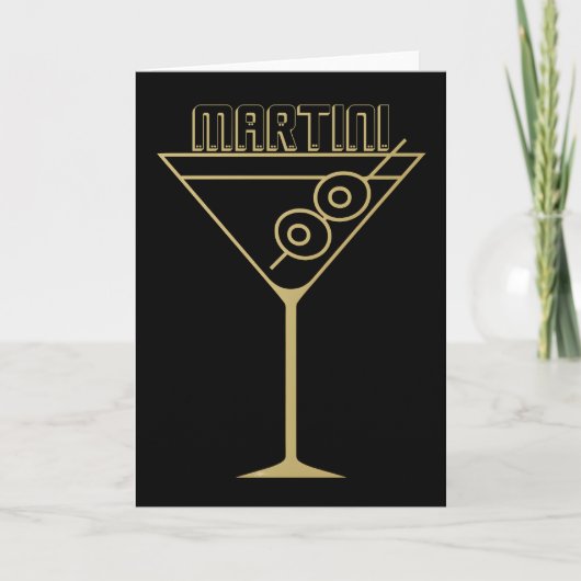 Carte Martini olive doré Mid Century Modern 2 (Devant)