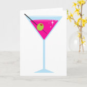 Carte Martini rose (Fleur jaune)