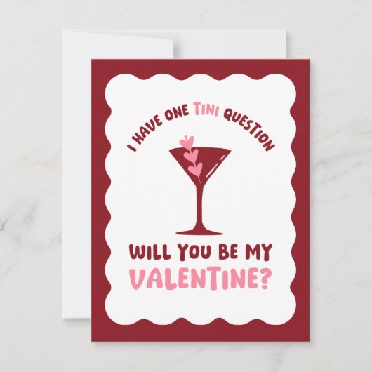 Carte Martini Valentine - Coeurs chic et branchés (Devant)