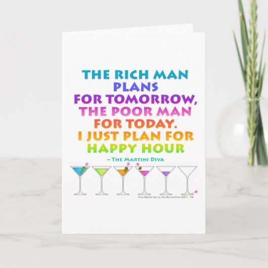 Carte MARTINI ZEN - Plan pour le message d'accueil de l' (Devant)
