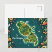 Carte Martinique Illustrée  (Devant / Derrière)
