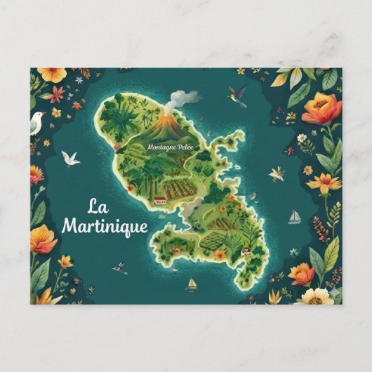 Carte Martinique Illustrée  (Devant)