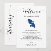 Carte Martinique Mariage Bienvenue Itinéraire & Le (Devant / Derrière)