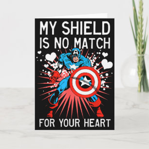 Carte Marvel Captain America Bouclier Cœur Saint Valenti