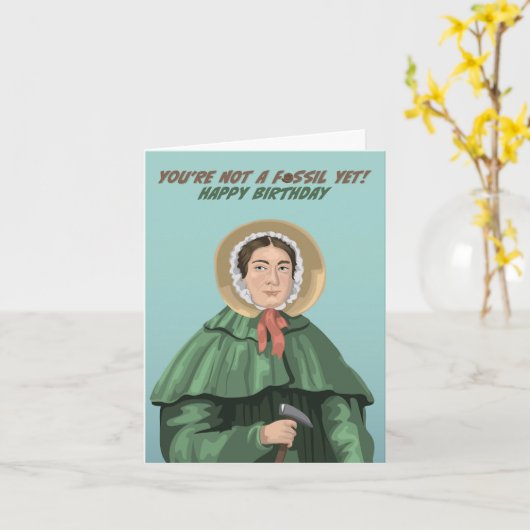 Carte Mary Anning Vous n'êtes pas un oiseau fossile (Fleur jaune)