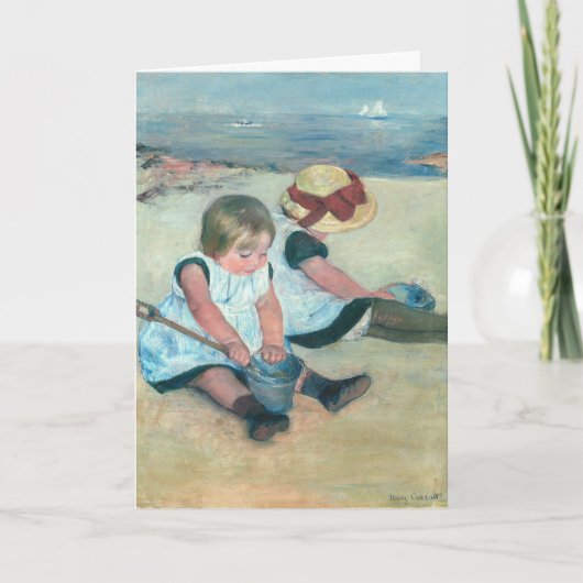 Carte Mary Cassatt - Enfants jouant sur la plage (Devant)