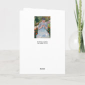 Carte Mary Cassatt - Fille couture dans un jardin (Dos)