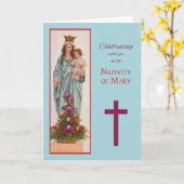 Carte Mary Holy Mother Nativité Fête Bénédiction (Fleur jaune)