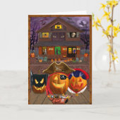 CARTE MASCARADE DE CITROUILLE (Fleur jaune)