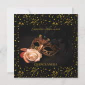 Carte Mascarade élégante et Rose blanche  (Dos)