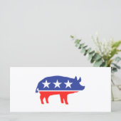 Carte Mascotte de cochon du Parti politique (Debout devant)